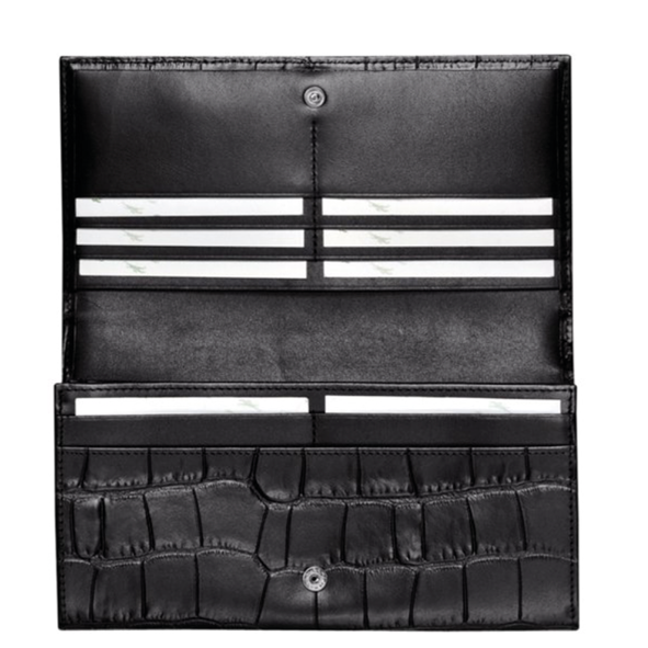 LONGCHAMP - Roseau - portefeuille - Croco noir